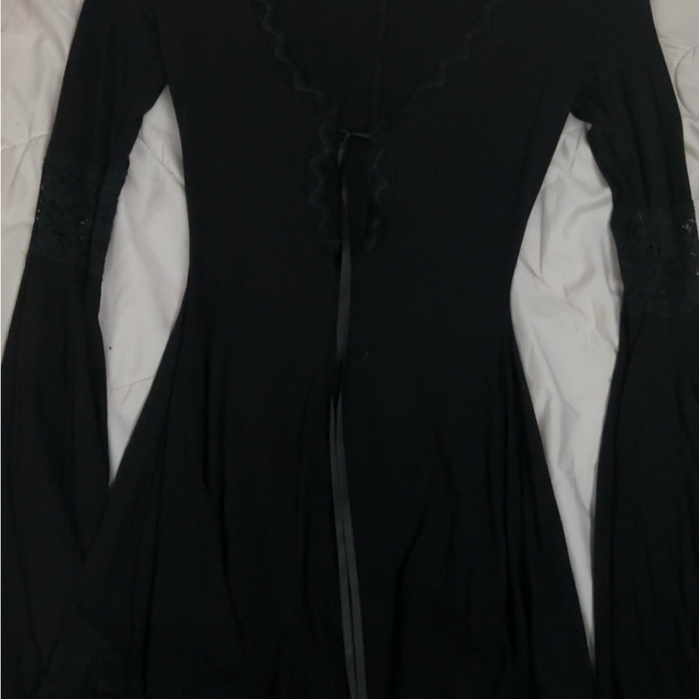 Elegant Black Long-Sleeve Dress